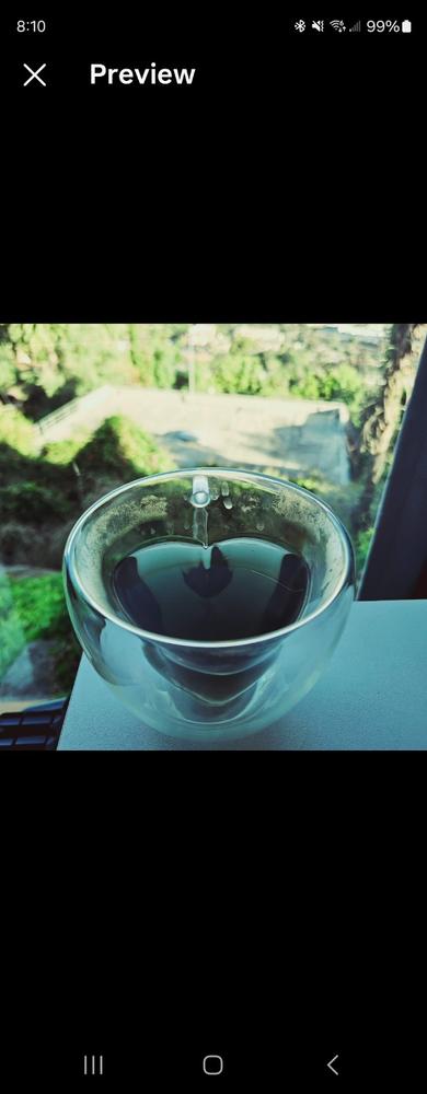 Kendall Heart Double Walled Glass Tea Mug - Customer Photo From Megan Leahy