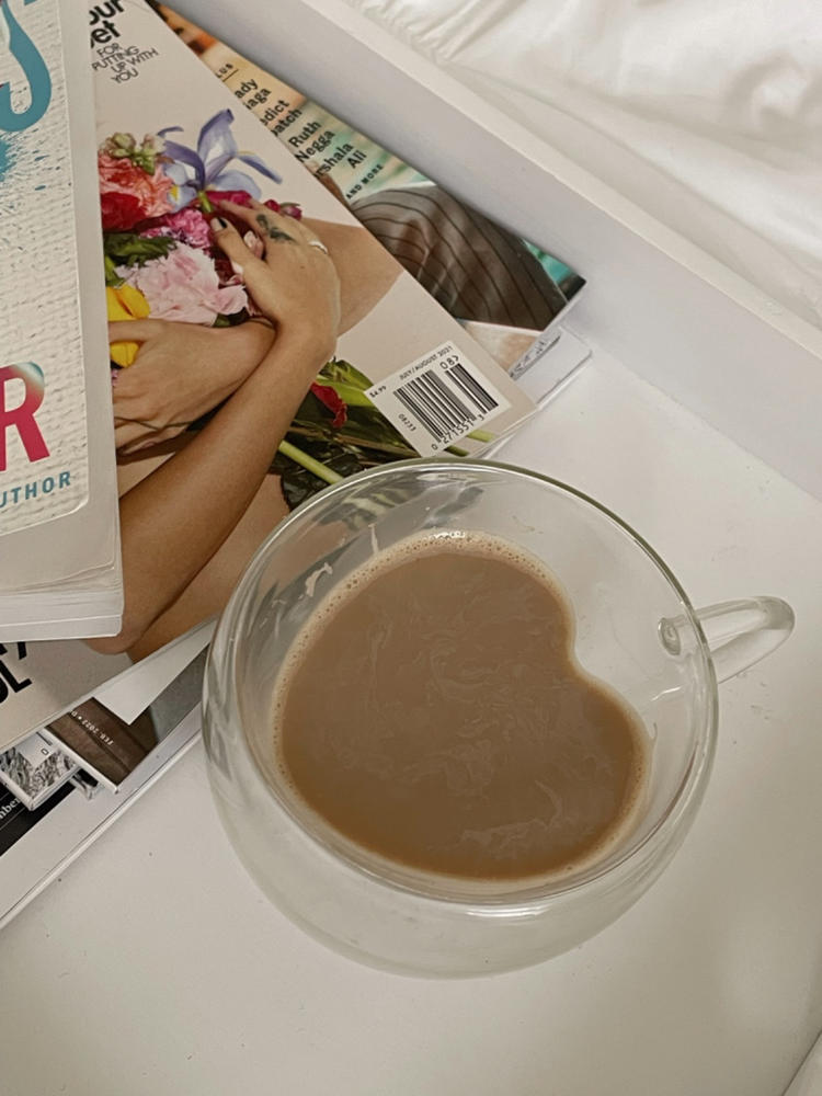 Kendall: Heart Double Walled Glass Tea Mug - Customer Photo From Alexandra Corno