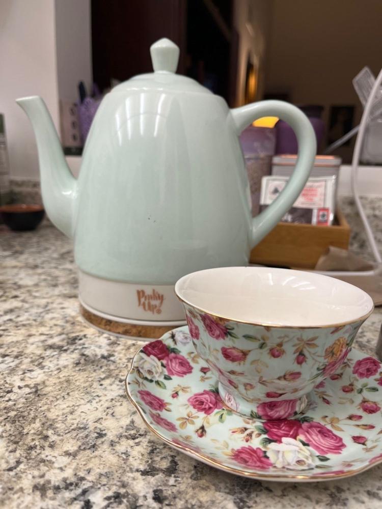 Noelle Ceramic Electric Tea Kettle in Mint - Customer Photo From Michelle Rauld 