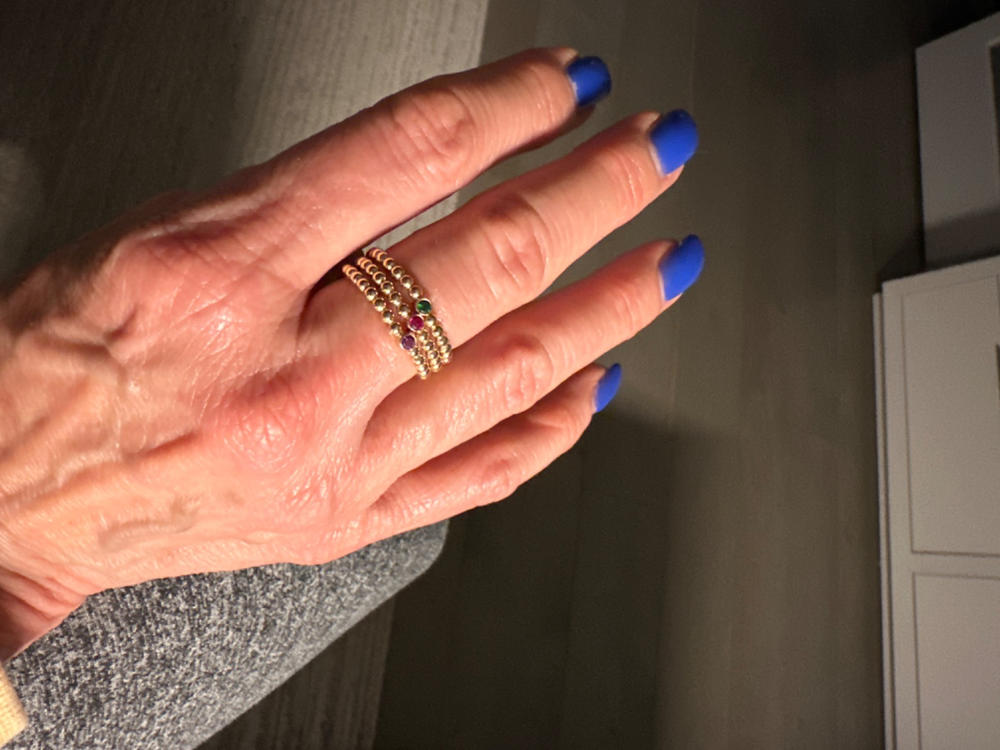 Beaded Birthstone Ring - Customer Photo From Anonymous