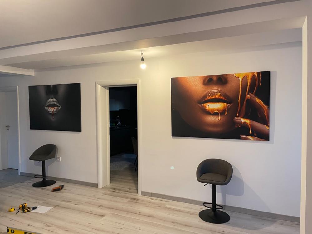 Tablou canvas - Picatura de aur pe buze - Customer Photo From Radu Razvan