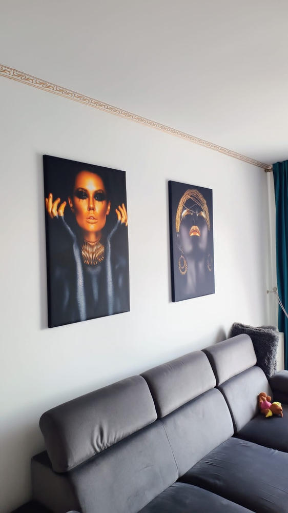 Tablou canvas - Femeie africana cu parul de aur - Customer Photo From Moraru C.