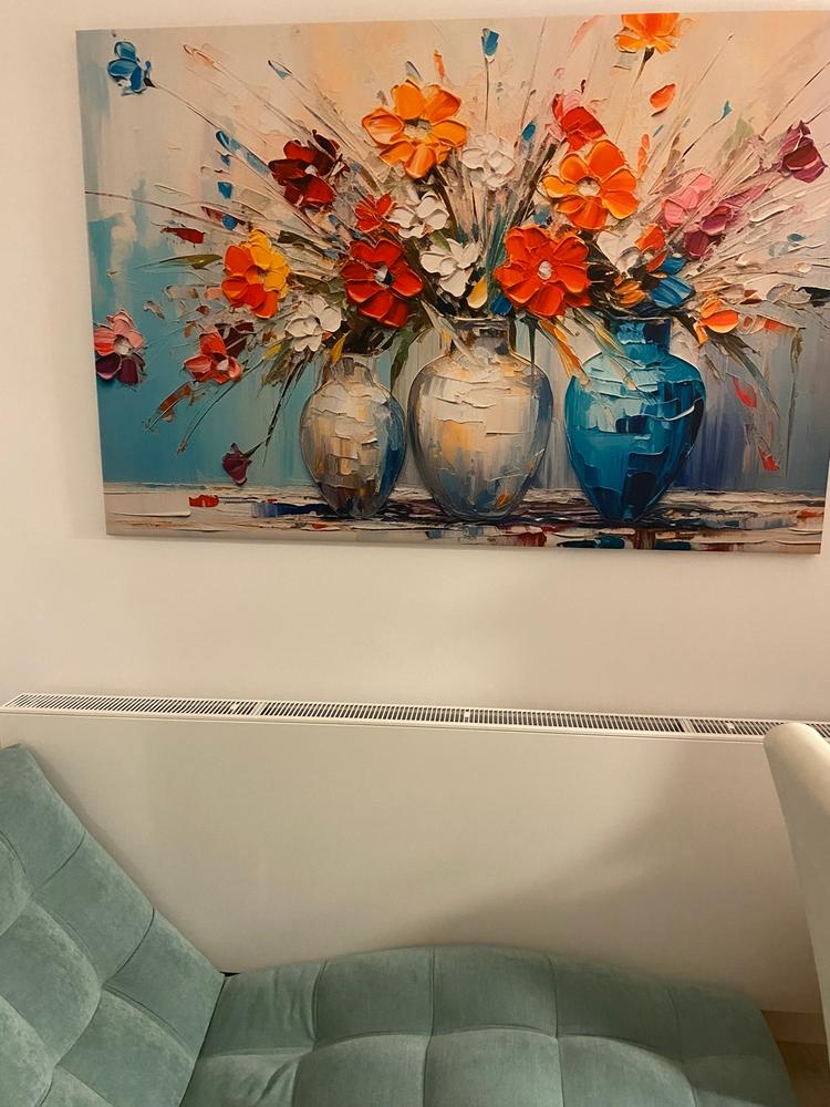 Tablou Canvas - Albastru-gold abstract - Customer Photo From FILIP RUCSANDRA