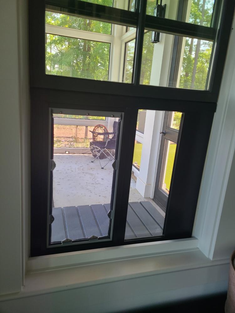 Liberty Pet Door for Black Sash Windows - Customer Photo From Julie Langlois