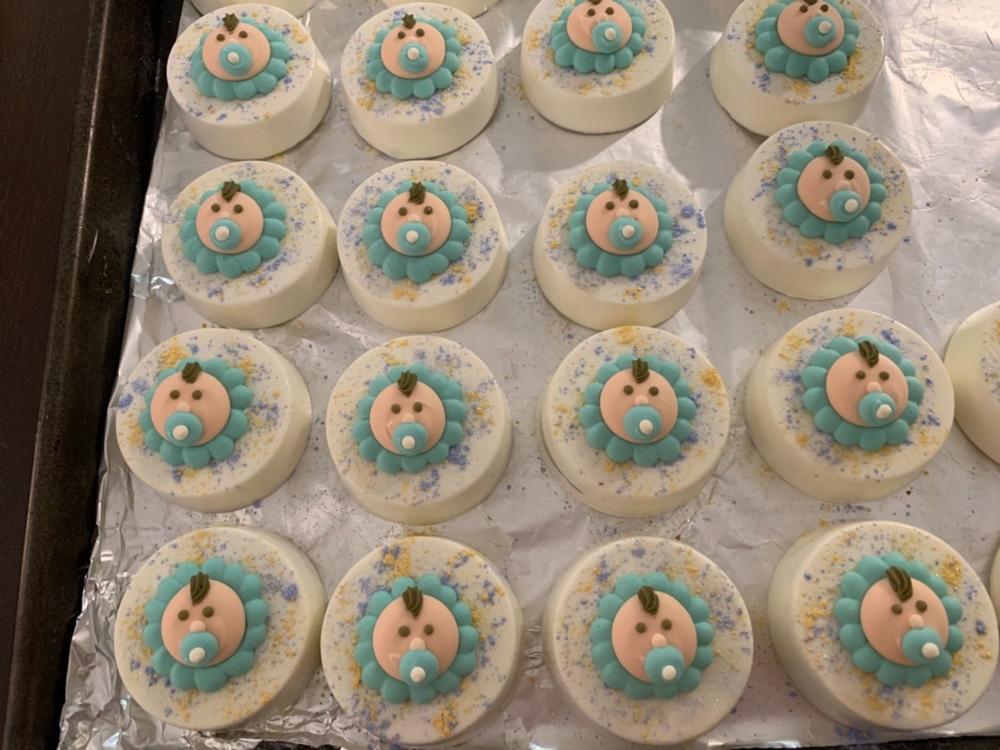 Baby Royal Icing Decorations (Bulk) - Blue - Customer Photo From Lisa Zito