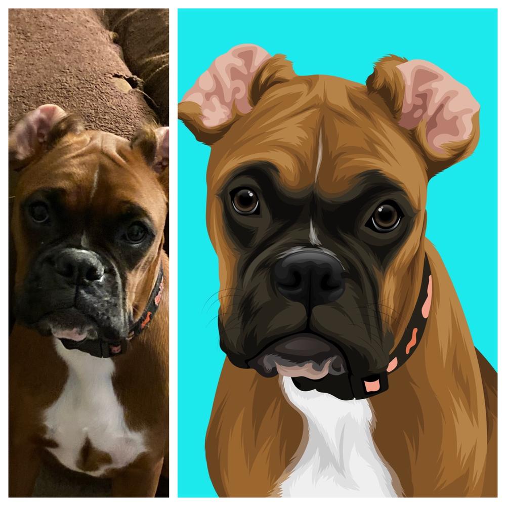 Custom Pet Portrait Canvas - Customer Photo From Holly Bell