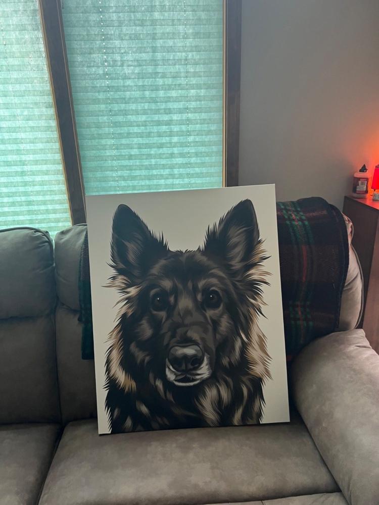 Custom Pet Portrait Canvas - Customer Photo From Allie Nowels