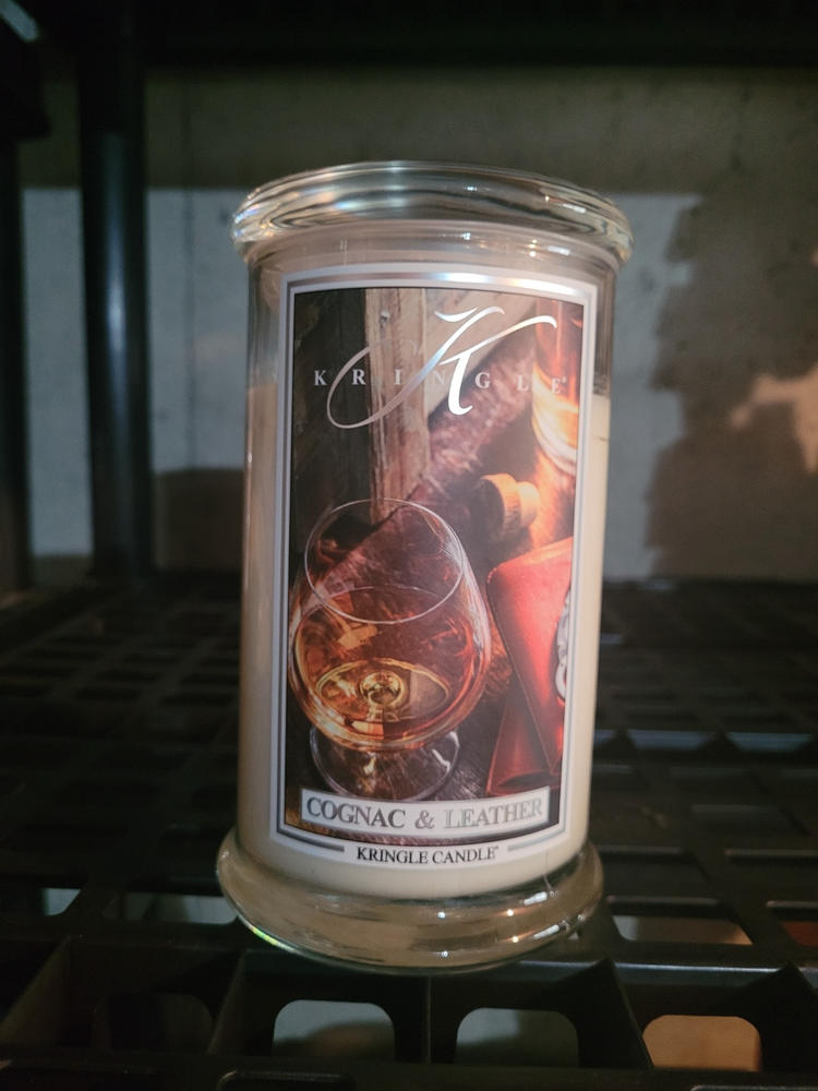 Cognac & Leather | Soy Candle - Customer Photo From Kimberly K.