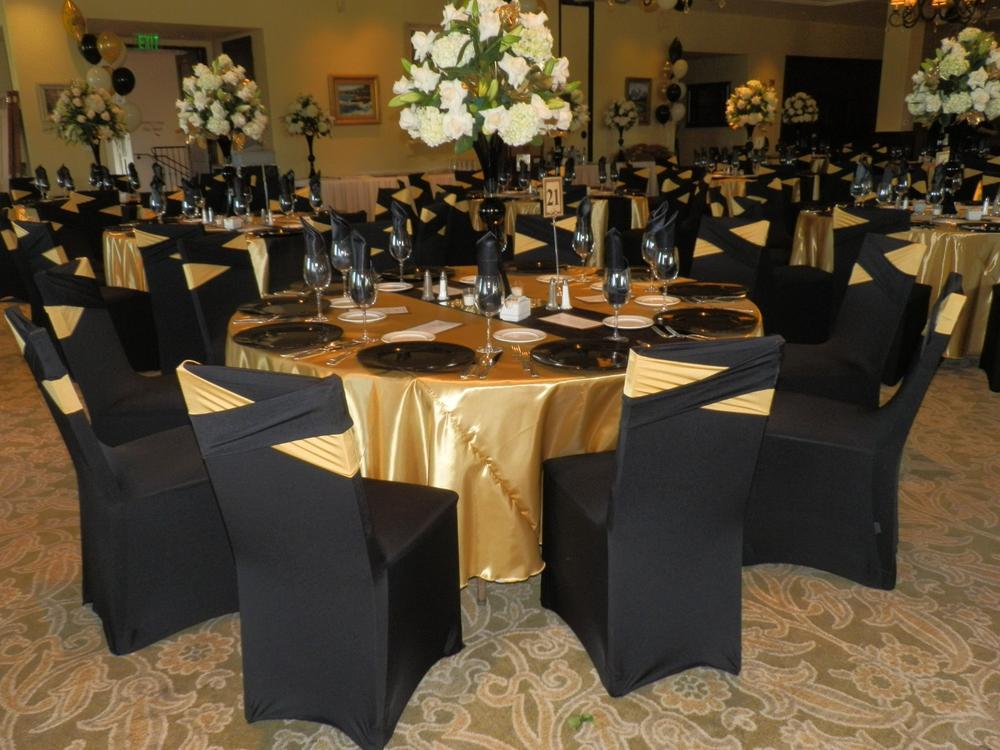 Black and gold chair covers sale