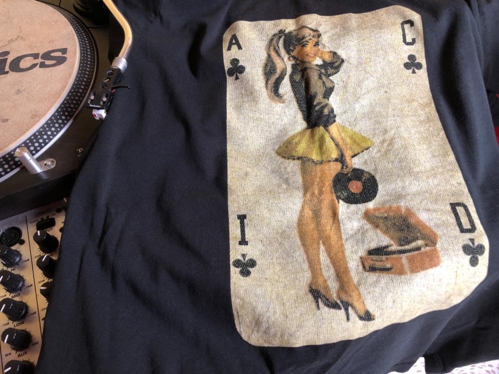 Acid House Pinup Girl T-Shirt / Black - Customer Photo From kevin c.