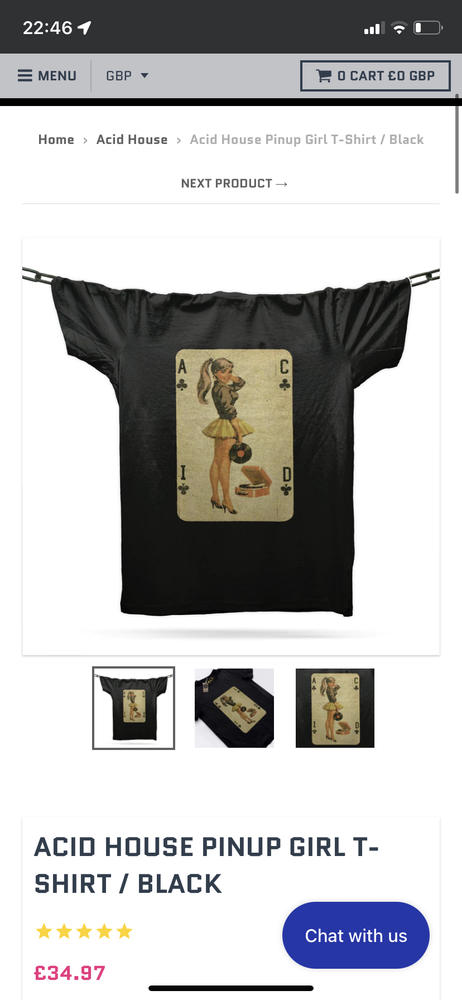 Acid House Pinup Rave Girl T-Shirt / Black - Customer Photo From William Craven 