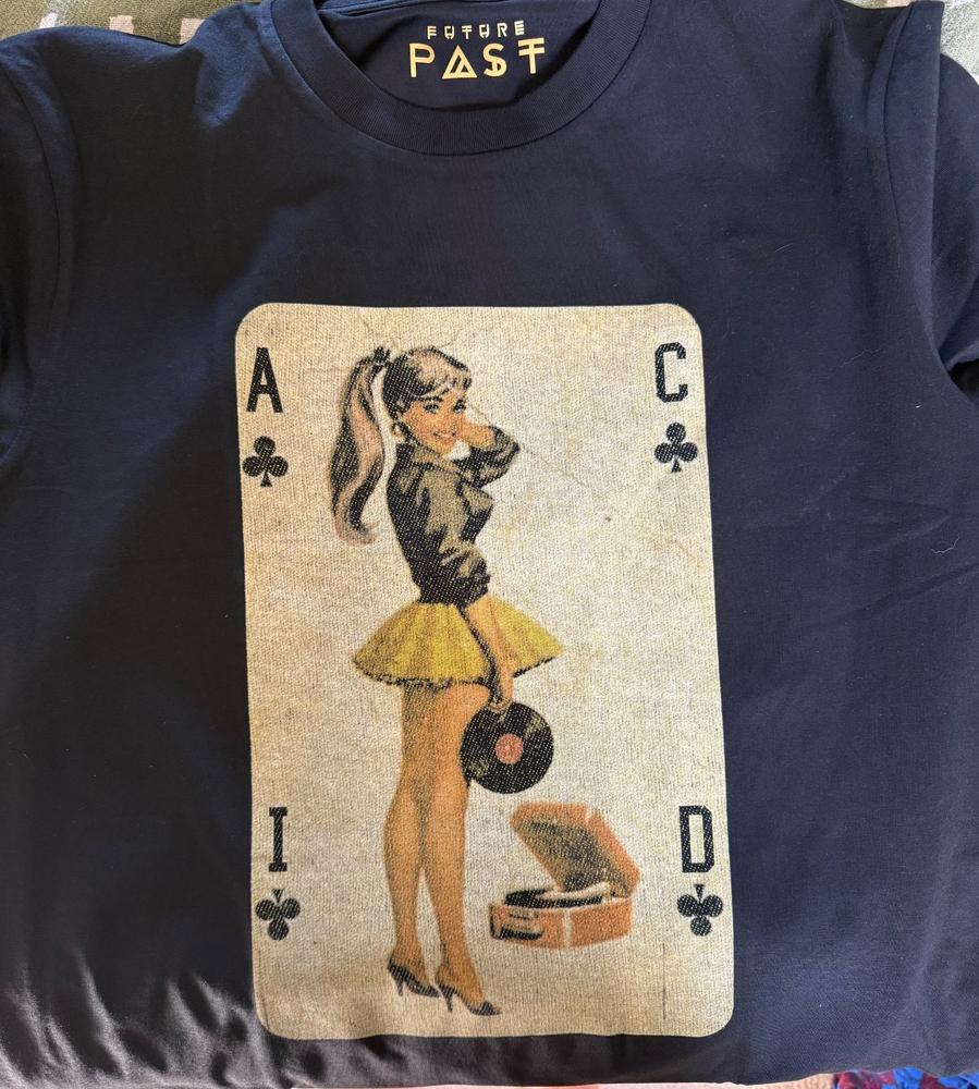 Acid House Pinup Rave Girl T-Shirt / Black - Customer Photo From Simon Shepherd