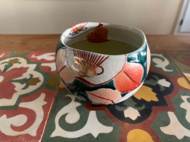 Kokuzou Kiln Glaze Camellia Kutani Yunomi Japanese Teacup - Customer Photo From Ruby A.