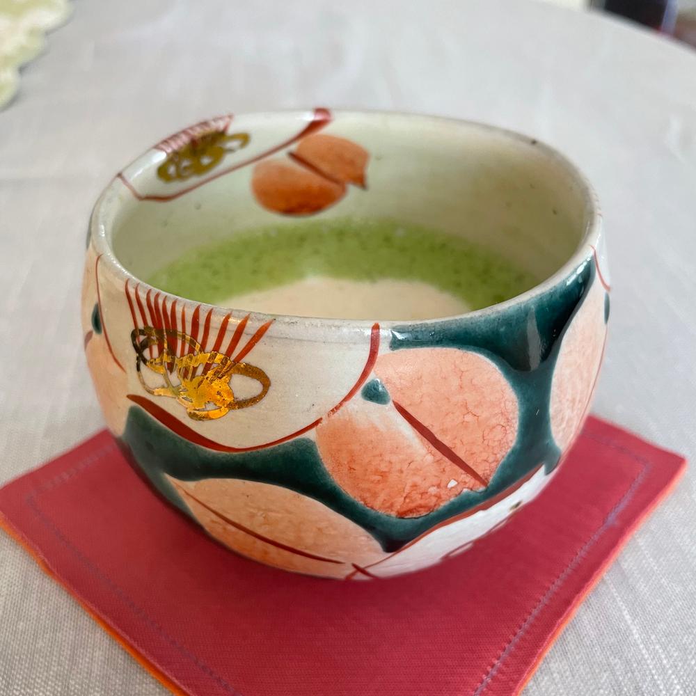 Kokuzou Kiln Glaze Camellia Kutani Yunomi Japanese Teacup - Customer Photo From Pat