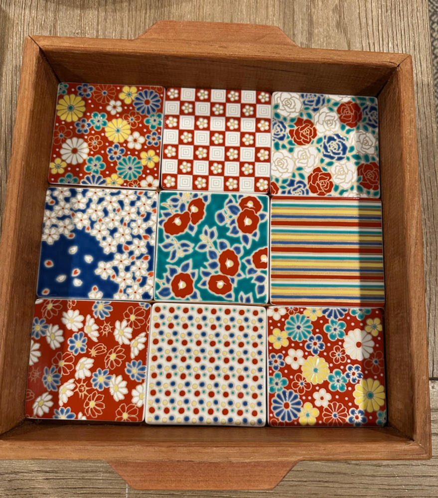 Seikou Kiln Traditional Pattern Kutani Coaster - Customer Photo From Cynthia C.