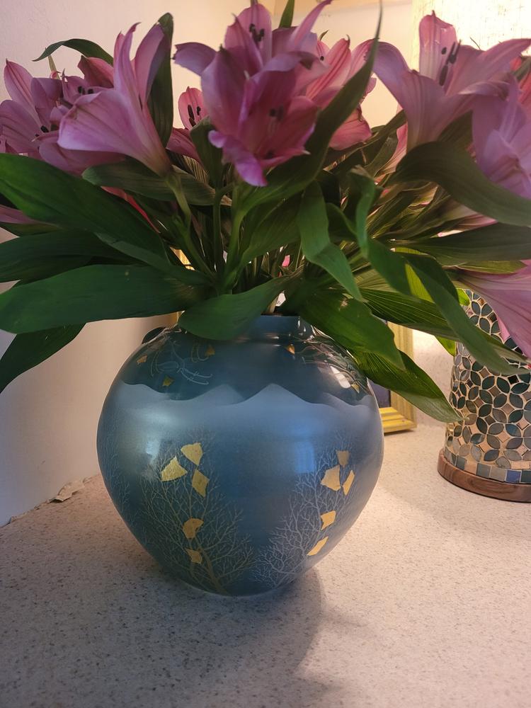 Golden Tree Kutani Japanese Flower Vase - Customer Photo From Cynthia R.