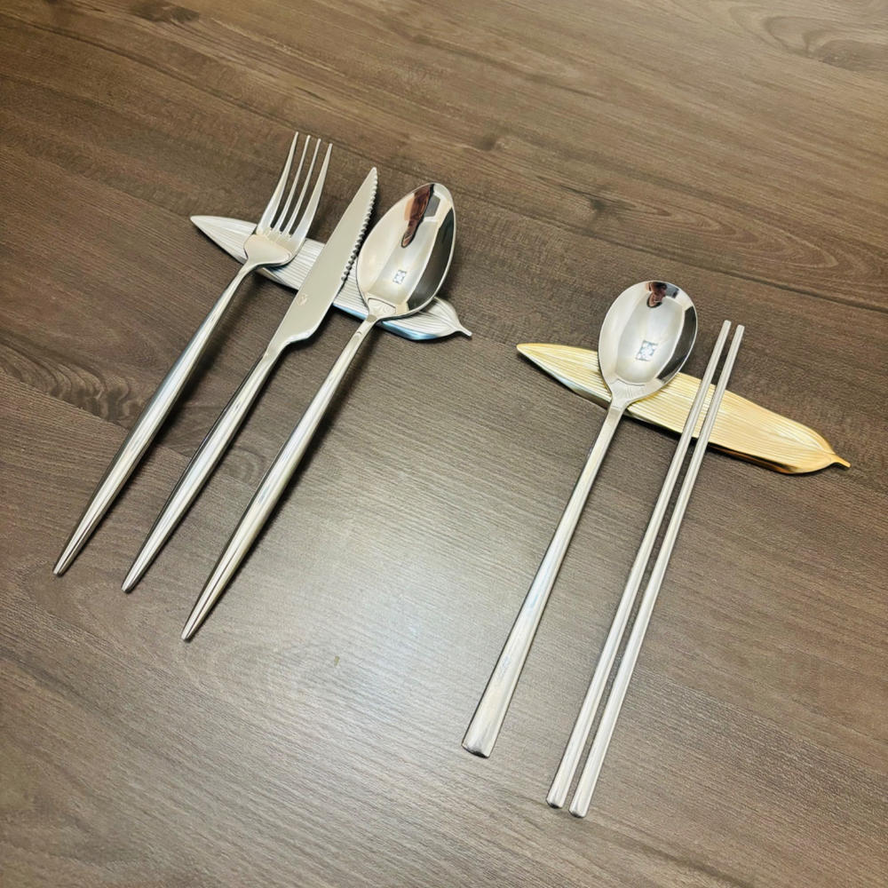 Tsubame Hutlery Silver Bamboo Leaf Cutlery Rest - Customer Photo From Anonymous