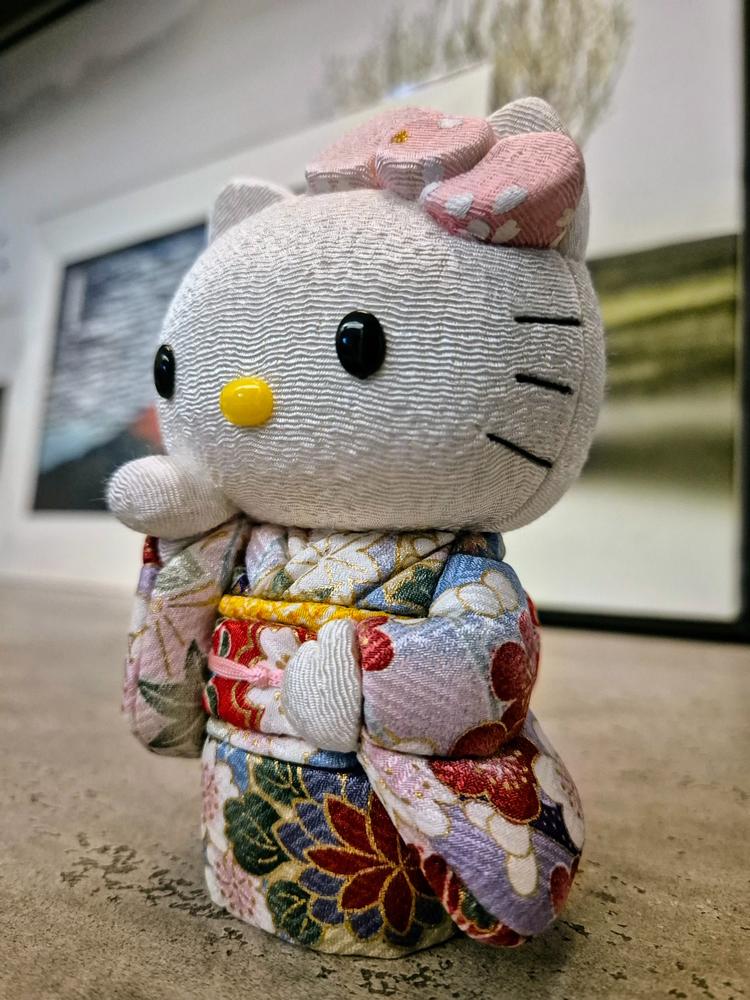 Kakinuma Ningyo Hello Kitty Edo Kimekomi Doll Lucky Cat -Pale Pink - Customer Photo From Jay H.