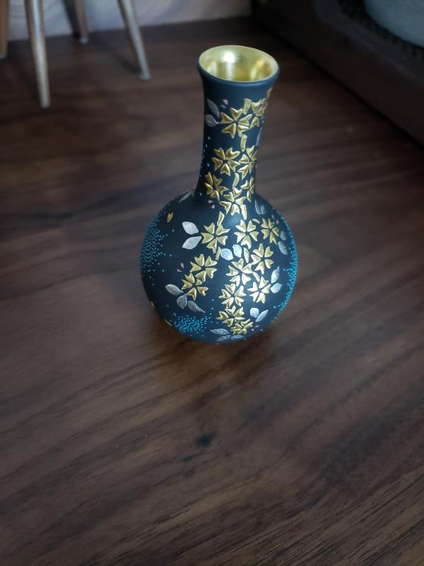 Nakada Kingyoku Morikin Sakura Aochibu Crane Neck Vase - Customer Photo From Anonymous