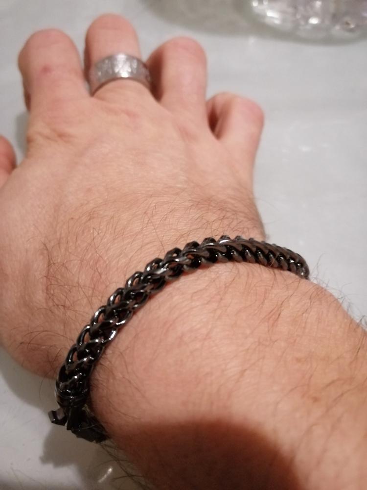 5mm foxtail bracelet in stainless steel with black finish - Customer Photo From Ken C.