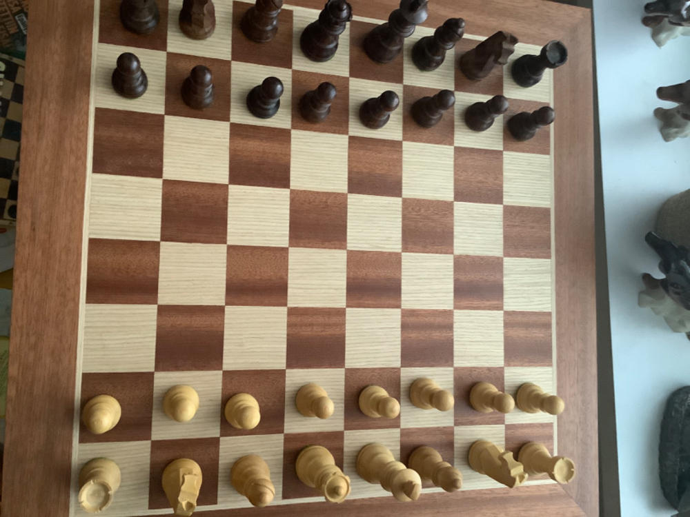 MAHOGANY Chess set 50x50cm (Large) with Staunton Chessmen 8.5cm King - Customer Photo From Petri Suvanto