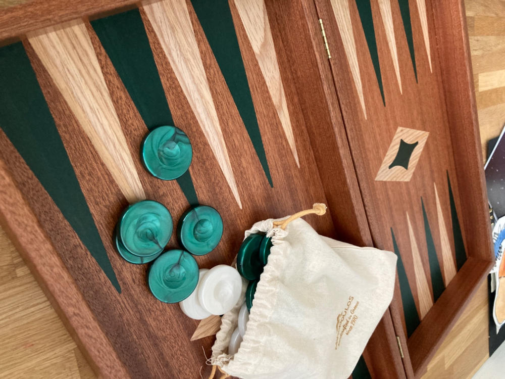MAHOGANY Chess & Backgammon Board in green color - Customer Photo From Javier Artal