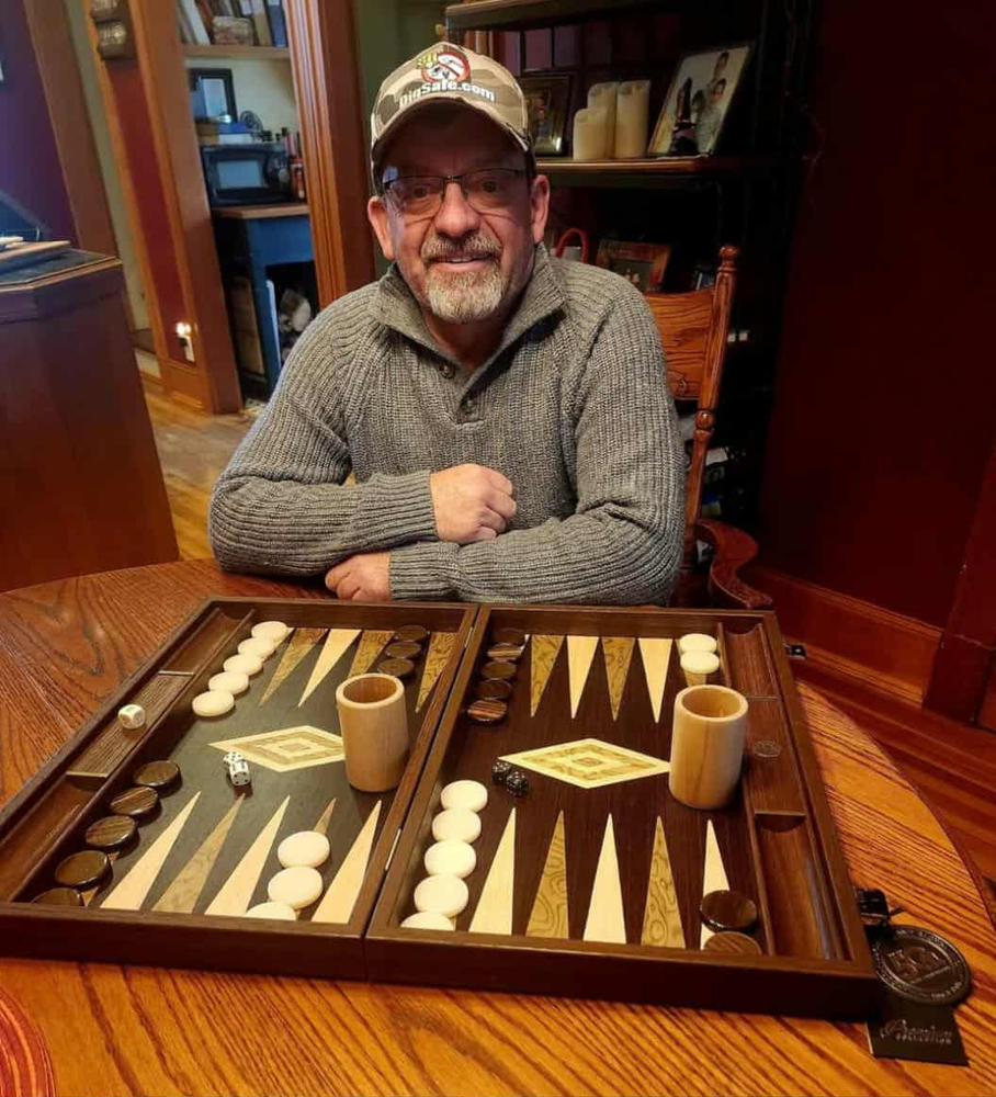 Premium Handcrafted Wenge with Walnut Burl Backgammon Set - Customer Photo From Anne Sirois