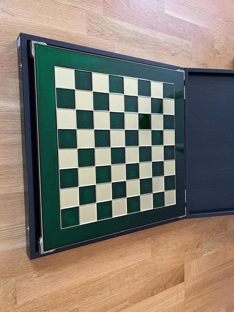 GREEK ROMAN PERIOD CHESS SET with gold/green chessmen and bronze chessboard 44 x 44cm (Large) - Customer Photo From Cristian Neicu