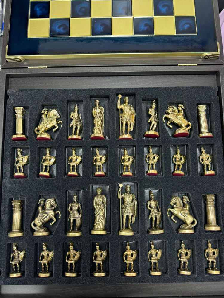 Handcrafted Greek Roman Period Chess Set, Gold & Bronze (Large) - Customer Photo From Margarita Petridou