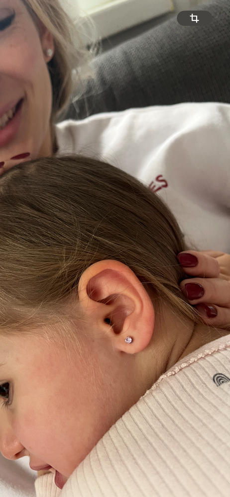 3 mm rózsaszín kristály ezüst színű fülbevaló - Customer Photo From Anonymous