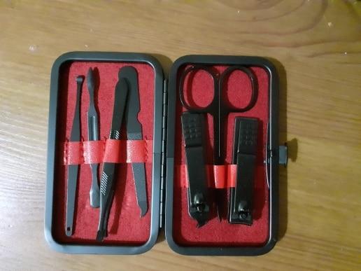 Black Manicure Pedicure Grooming Travel Set - Customer Photo From P***p