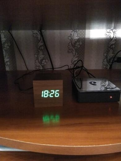 LED Wooden Cube Alarm Clock (Various Colors) - Customer Photo From A***n