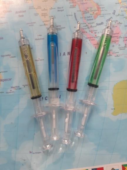 Novelty Injection Syringe Shaped Pen (Set of 4) - Customer Photo From T***a