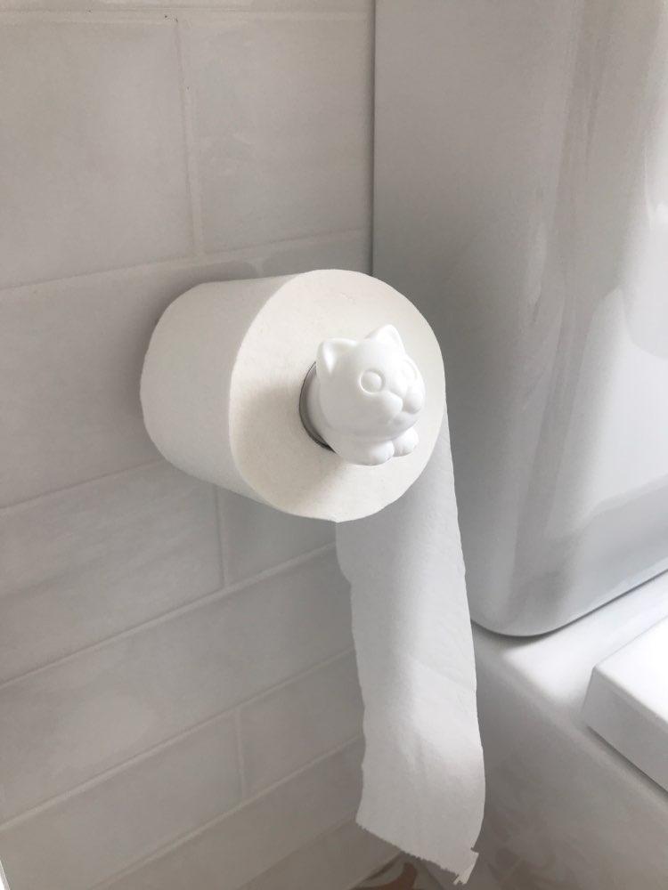 Wall Mounted Cat Toilet Roll Holder Hanger - Customer Photo From C***o