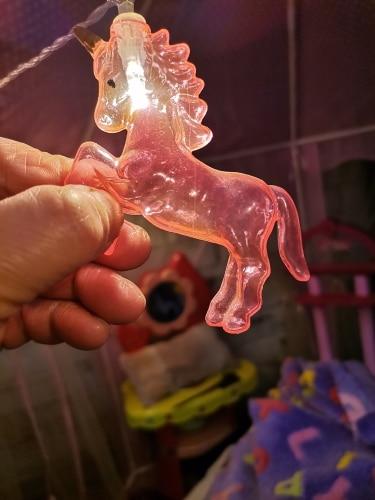 Pink Unicorn LED Fairy String Lights - Customer Photo From M***s