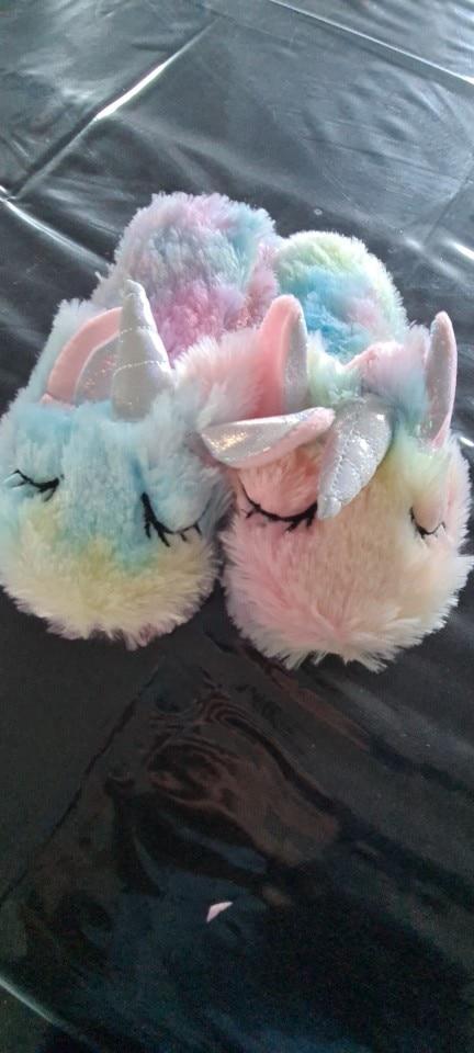 Unicorn Plush Slippers - Customer Photo From A***I