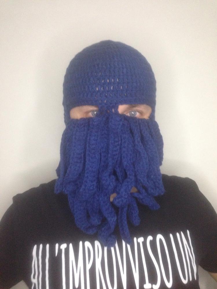 Handmade Knitted Octopus Tentacles Mask (Various Colors) - Customer Photo From G***r