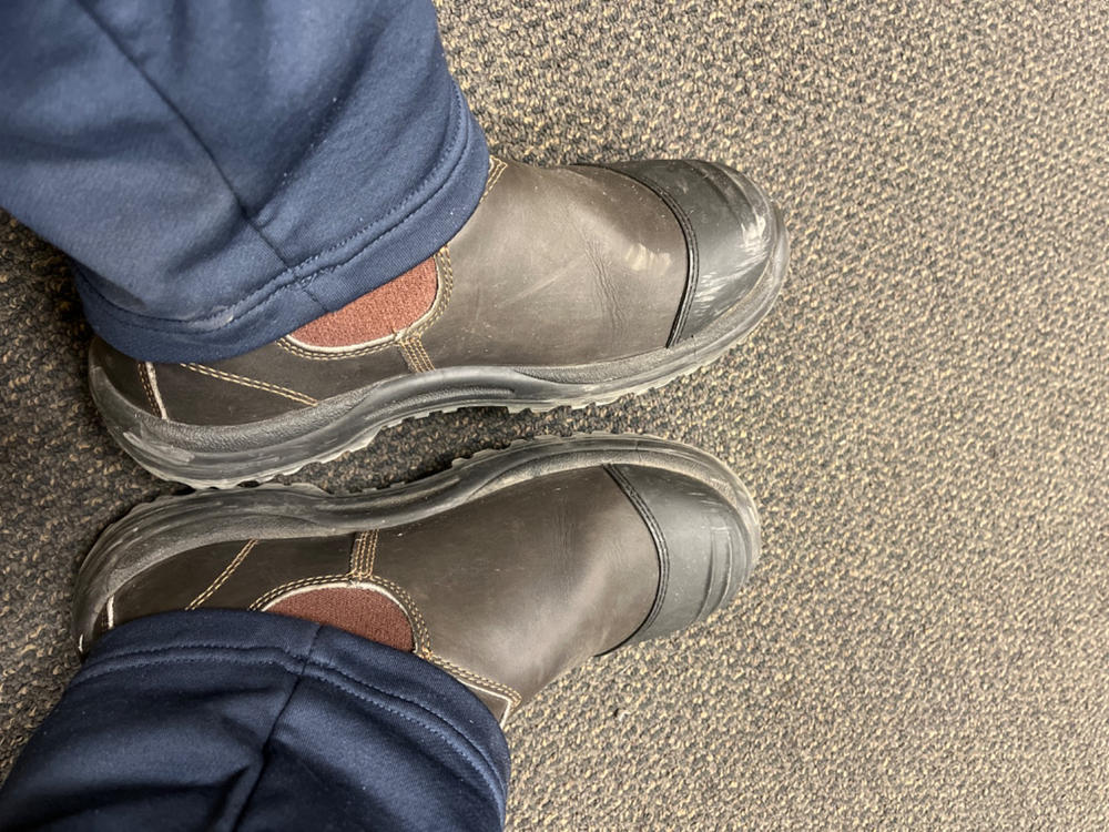 Blundstone 167 Unisex Slip-on Steel Toe Work & Safety Boot with Rubber Toe Cap - Stout Brown - Customer Photo From Anonymous