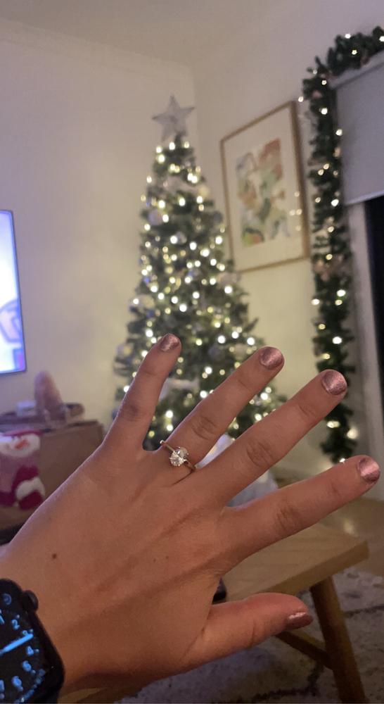 Noelle Oval Diamond Engagement Ring Setting - Customer Photo From Janelle Hillebrand