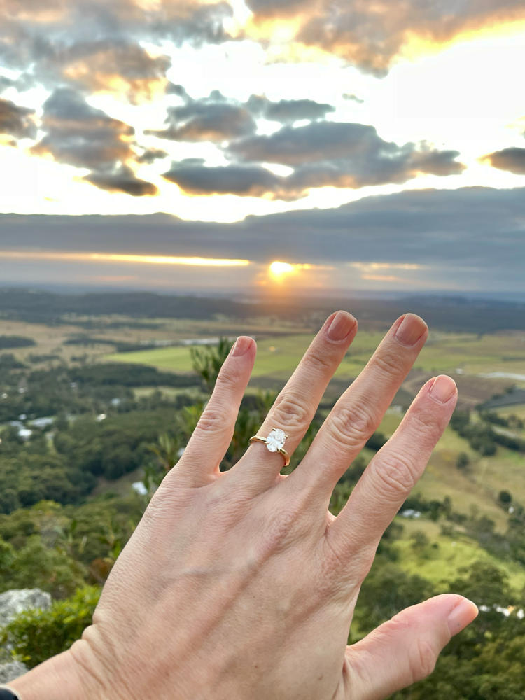 Lara Oval Diamond Engagement Ring Setting - Customer Photo From Anonymous