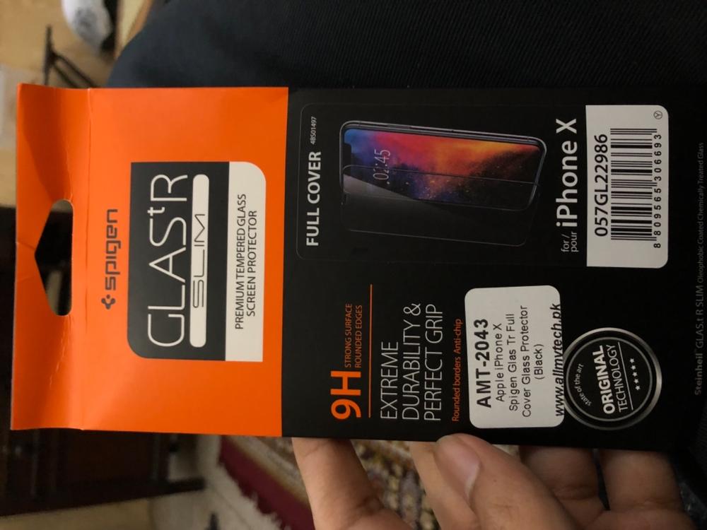 Spigen Glas Tr iPhone X Screen Protector Full Cover Glass - Black - Customer Photo From Anonymous