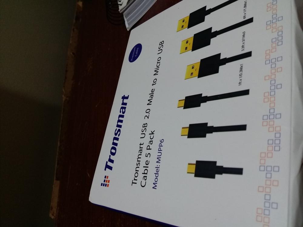 Tronsmart Micro USB Cable Pack - 5 Cable Pack MUPP6 - Black (1ft x 1,3.3ft x 3,6ft x 1) - Customer Photo From Anonymous