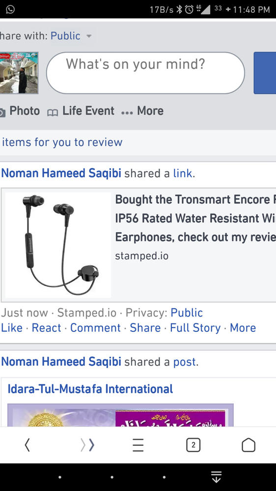 Tronsmart Encore Flair IP56 Rated Water Resistant Wireless Earphones - Customer Photo From Noman H.