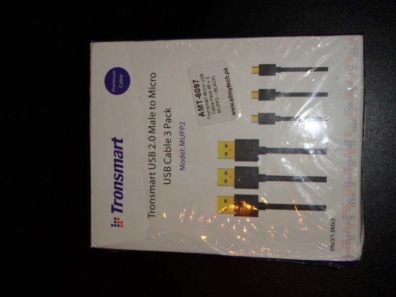 Tronsmart Micro USB Cable Pack - 3 Cable Pack MUPP2 - Black, 6ft x 3 - Customer Photo From Irtaza Z.