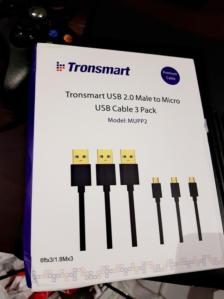 Tronsmart Micro USB Cable Pack - 3 Cable Pack MUPP2 - Black, 6ft x 3 - Customer Photo From Anonymous