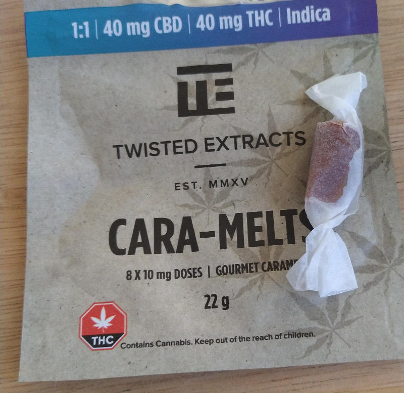 Twisted Extracts Cara-Melts - 1:1 40mg THC + 40mg CBD Indica - Customer Photo From Yvon Dumais