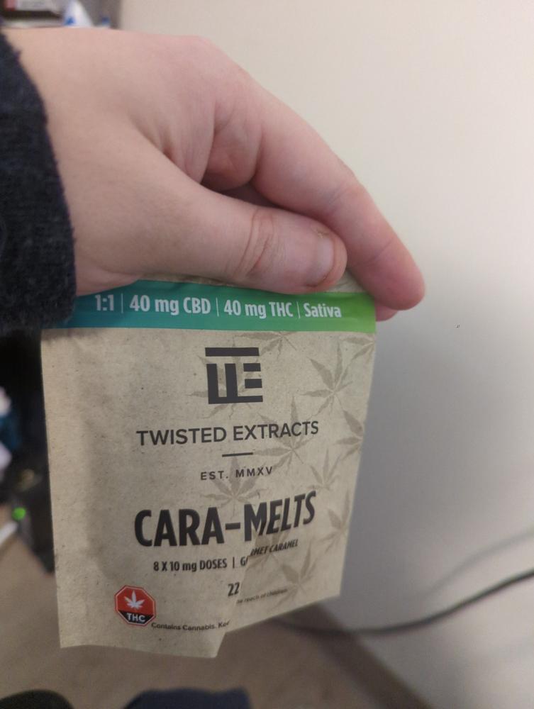 Twisted Extracts Cara-Melts - 1:1 40mg THC + 40mg CBD Sativa - Customer Photo From Michael Stickel