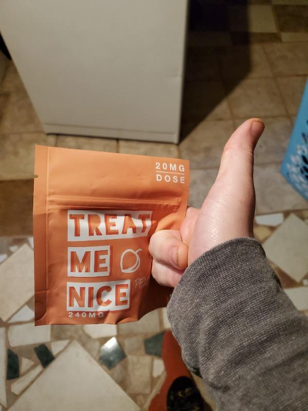 Treat Me Nice (240mg) THC Gummies - Peach - Customer Photo From Joshua Mack