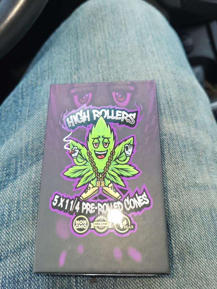 High Rollers Premium 5x 1 1/4 Pre Rolled Cones (Assorted Varieties) - Death Bubba X MKU (Indica) - Customer Photo From Justin mclean