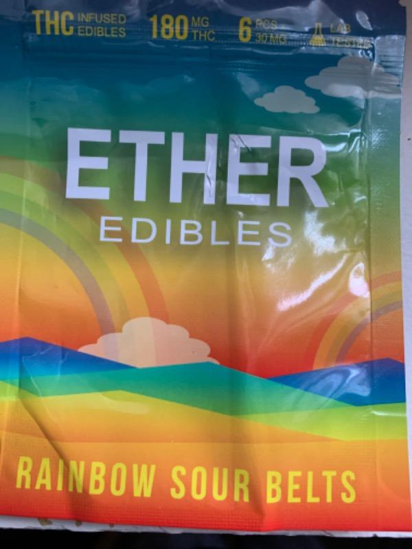 Ether Edibles 180MG THC - Rainbow Sour Belts - Customer Photo From Estelle Bigsorrelhorse